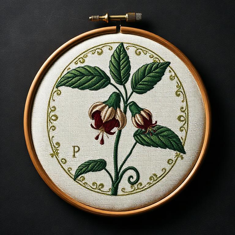 Poisonous plant herbarium cross stitch