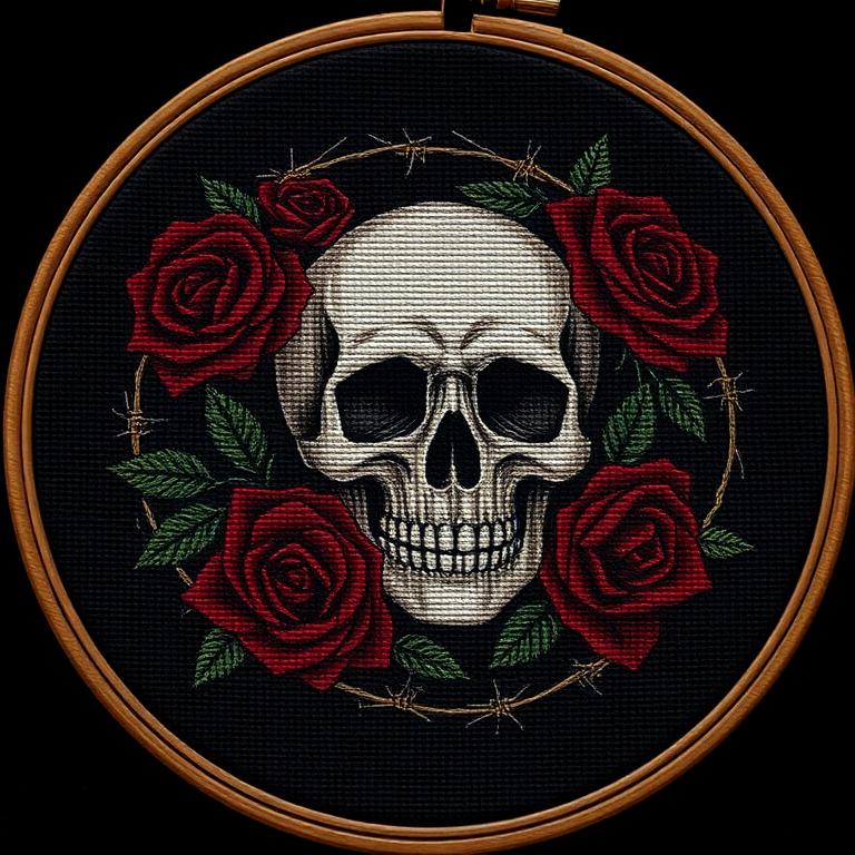 Skulls & Memento Mori cross stitch preview